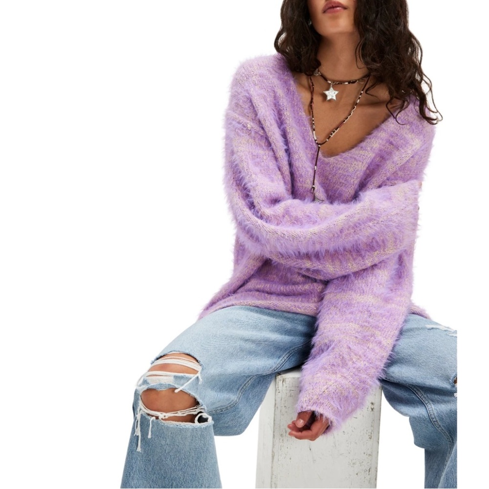 Free People V-Neck Pullover Sweater